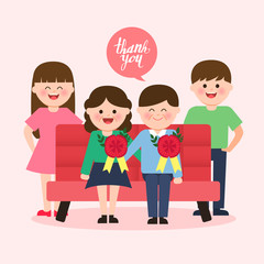 Family illustration, character, Mother's Day