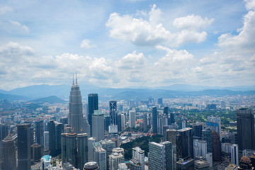 Fototapeta na wymiar Kuala Lumpur city landscape view of skyline top view in Kuala Lumpur Malaysia Asian