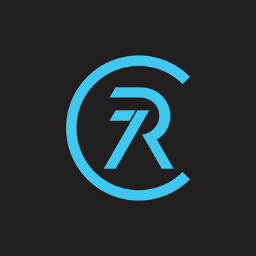 vector of letter cr7 geometric line