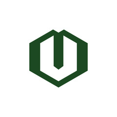 letter m hexagonal geometric logo