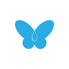 butterfly drop water natural symbol logo vector
