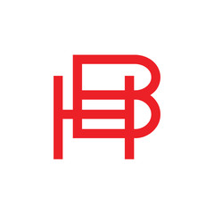Obraz premium letters hb simple geometric logo vector
