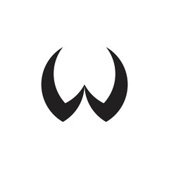 letter w circle geometric simple logo vector