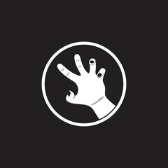 linked grunge violence scary hand symbol decoration vector
