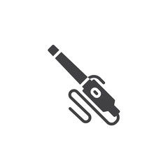 Electric hair curlers vector icon. Hair iron filled flat sign for mobile concept and web design. Hair straighten glyph icon. Symbol, logo illustration. Pixel perfect vector graphics
