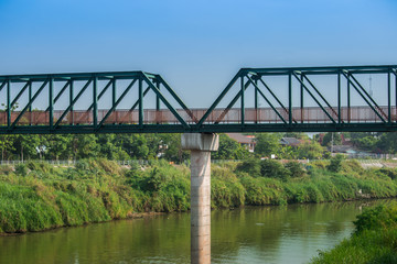 Fototapeta na wymiar Bridge - Built Structure, Iron Bridge - Built Structure, River, Water, Serbia