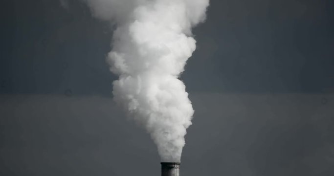CHIMNEY SMOKE FACTORY SYMETRIC CLOSEUP CLOUD 4K