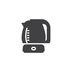 Electric kettle vector icon. filled flat sign for mobile concept and web design. Coffee pot glyph icon. Symbol, logo illustration. Pixel perfect vector graphics