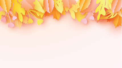 Autumn background and place for text space. pastel color. paper cut and craft design. vector, illustration.