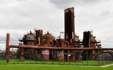 Fototapeta na wymiar Gas Works Park, Seattle, Washington, USA
