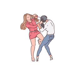 Female fight between two women