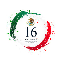 Mexican flag in the shape of a circle. September 16 - Independence Day of Mexico.