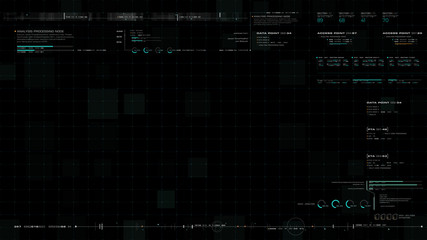 Futuristic motion graphic user interface head up display screen blank template with digital data telemetry information display for digital background graphic overlay