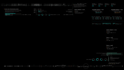 Futuristic motion graphic user interface head up display screen blank template with digital data telemetry information display for digital background graphic overlay