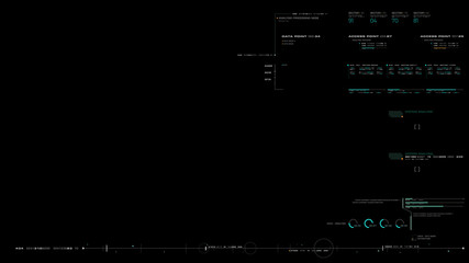 Futuristic motion graphic user interface head up display screen blank template with digital data telemetry information display for digital background graphic overlay
