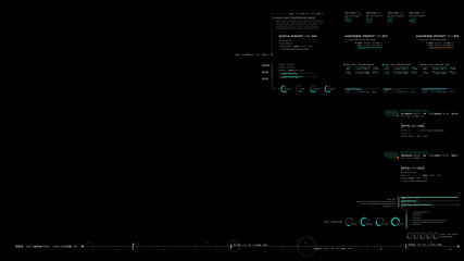 Futuristic motion graphic user interface head up display screen blank template with digital data telemetry information display for digital background graphic overlay