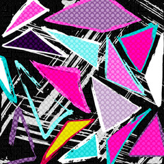 Beautiful colorful abstract graffiti polygons illustration