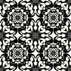 beautiful monochrome pattern vintage ethnic ornament on a gray background