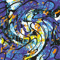 colored graffiti stains on a black background grunge texture