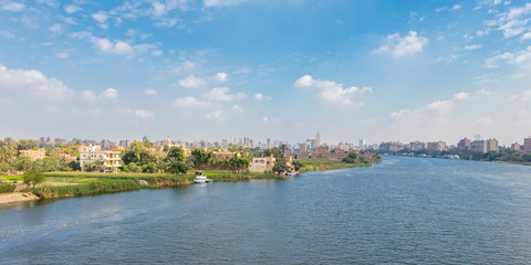 Fototapeta premium Cairo skyline and the Nile river, Egypt