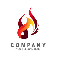 3D logo fire line design, fire logo with design illustration