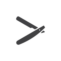 Straight razor vector icon. filled flat sign for mobile concept and web design. Barber knife shaving razor glyph icon. Symbol, logo illustration. Pixel perfect vector graphics