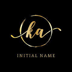 KA Initial name Gold sign logo 