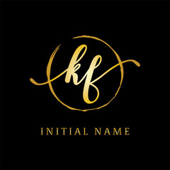 Obraz premium KF Initial name Gold sign logo 