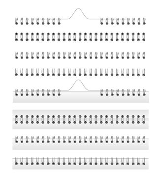 Vector fastening sheets iron rings spiral calenday