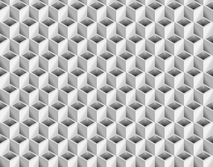 Volume realistic texture, gray 3d Cubes squares geometric pattern