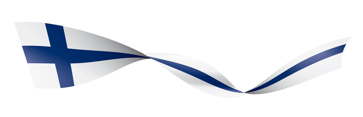 Obraz premium Finland flag, vector illustration on a white background