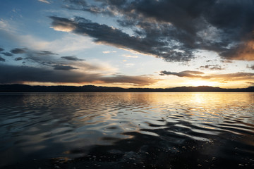 Sunrise view of chaka salt lake