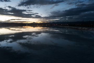 Sunrise view of chaka salt lake