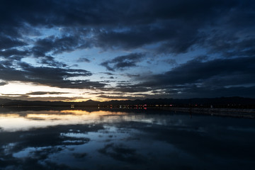 Fototapeta na wymiar Sunrise view of chaka salt lake