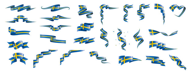 Sweden flag, vector illustration on a white background