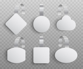 Promotion pointing wobbler for supermarket sale announcement of various shapes.