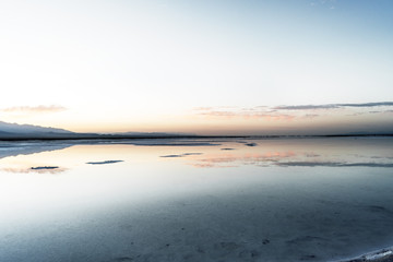 Sunrise view of chaka salt lake