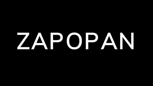 From the Glitch effect arises Big city ZAPOPAN. Then the TV turns off. Alpha channel Premultiplied - Matted with color black