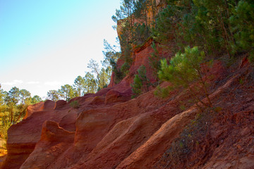 ochre rocks in roussillon, provence, france