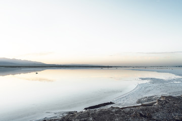 Sunrise view of chaka salt lake