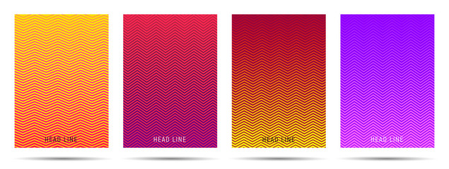 Bright posters templates with modern line pattern, cover layout