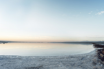 Sunrise view of chaka salt lake