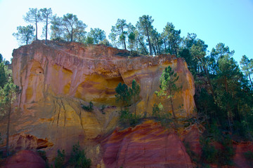 ochre rocks in roussillon, provence, france