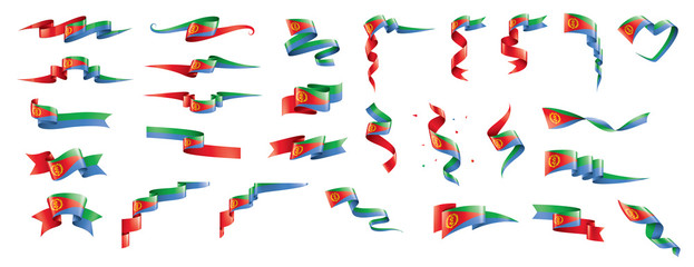 Fototapeta na wymiar Eritrea flag, vector illustration on a white background