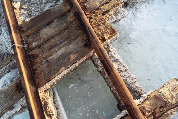 Railway tracks in chaka salt lake