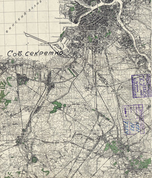 Soviet topographic military map of WW2