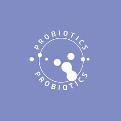 Probiotics logo. Bacteria logo. Concept of healthy nutrition ingredient for therapeutic purposes. Simple flat style trend modern logotype graphic design isolated