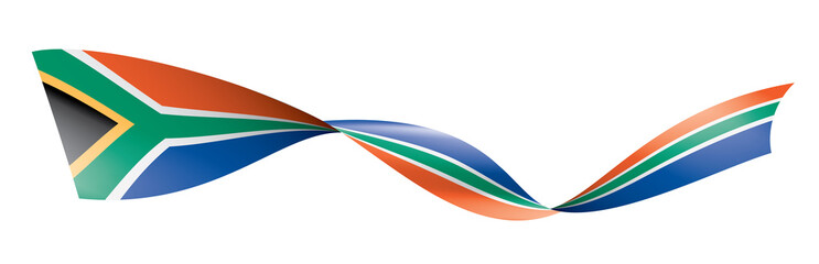 south africa flag, vector illustration on a white background