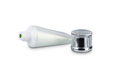 White Skin cream tube cosmetic hygiene conditioner with body moisturising isolated on white background
