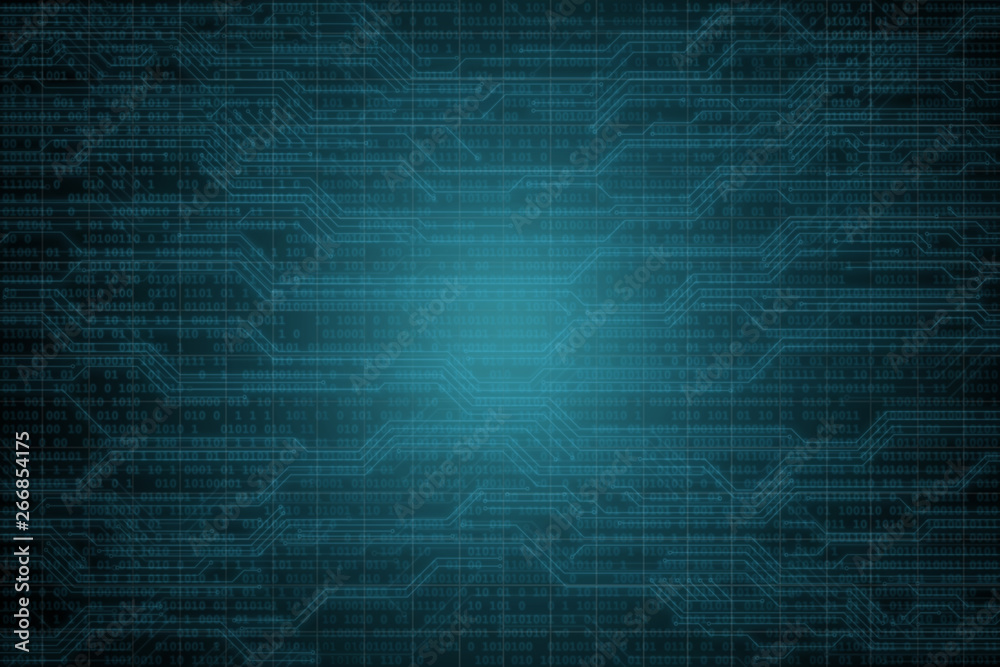 Wall mural abstract digital background with binary code. hackers, darknet, virtual reality and science fiction.
